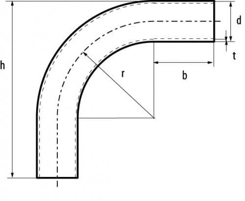 Bend 45°, 90° (Stainless Steel 14404/AISI 316L)